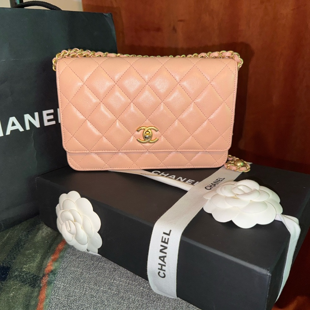 Chanel Light Orange Quilted Lambskin Women's Bag - Picture 6 of 6